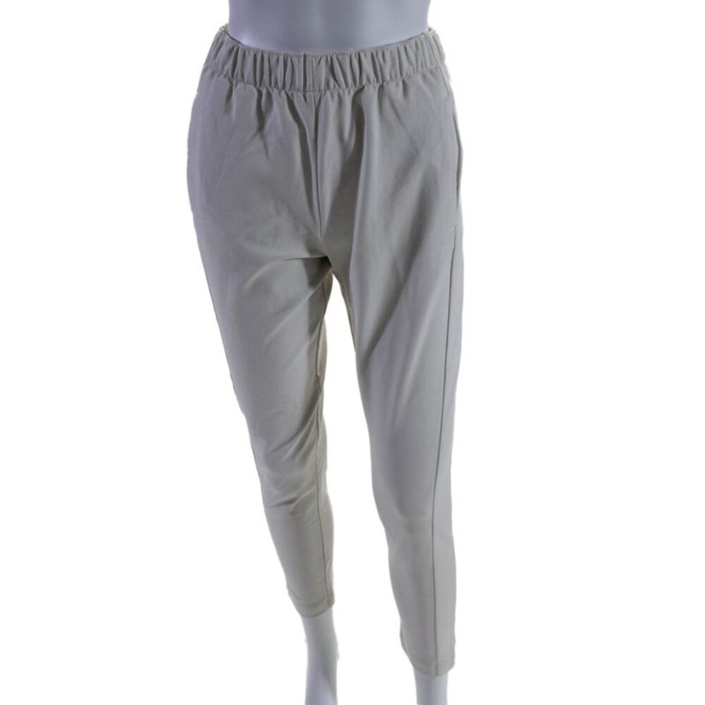 Jac + Jack Women's Drawstring Waist Pockets Straight Leg Pants Cream Size 6
